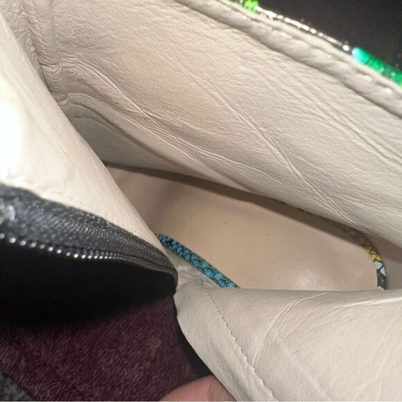 Multi-Color Snake Skin Open Toed Booties - Picture 3 of 5